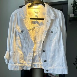 Paige white denim jacket size medium